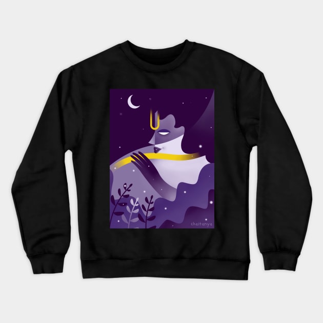 flute player 2 Crewneck Sweatshirt by chaitanyakumar